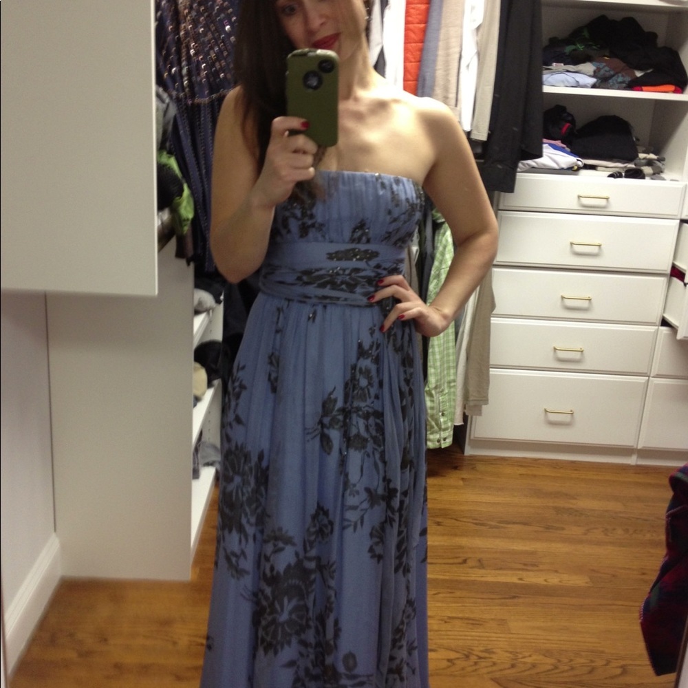 Strapless black and blue gown. BCBG size 4.